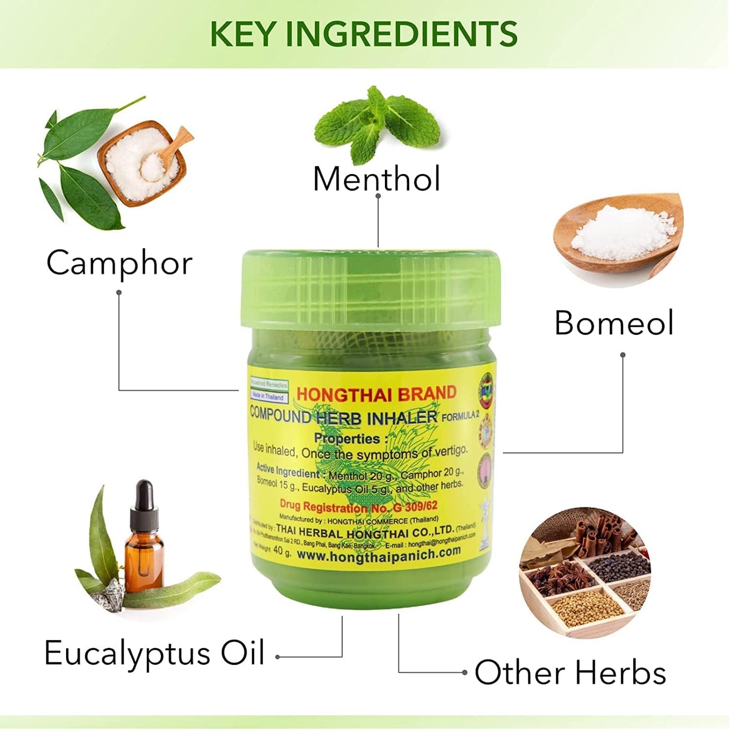Hong Thai Herbal Inhaler 3 Pieces