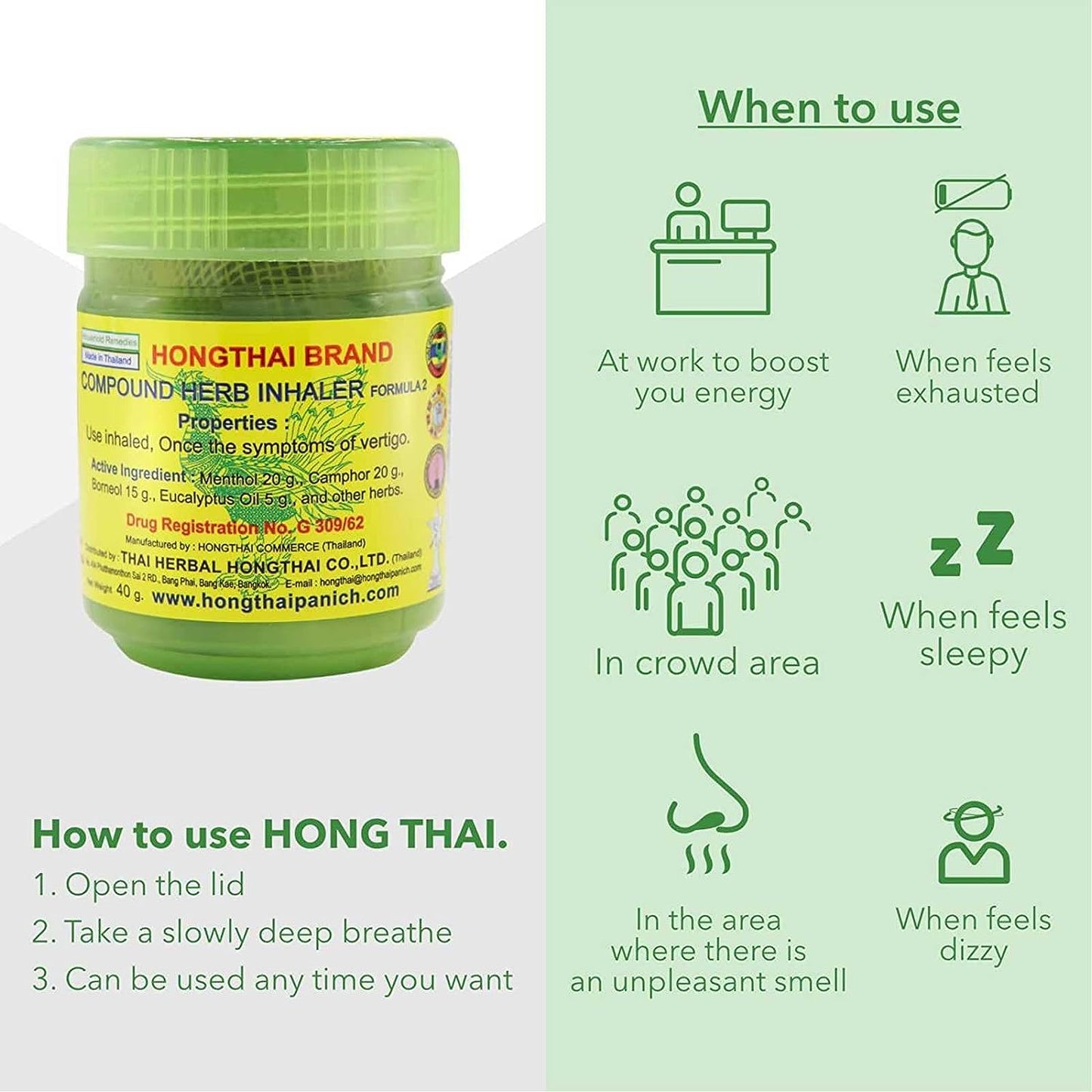 Hong Thai Herbal Inhaler 6 Pack